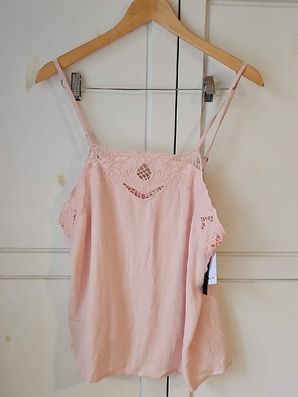 O'Neill Lace Trim Pink Spaghetti Strap Top